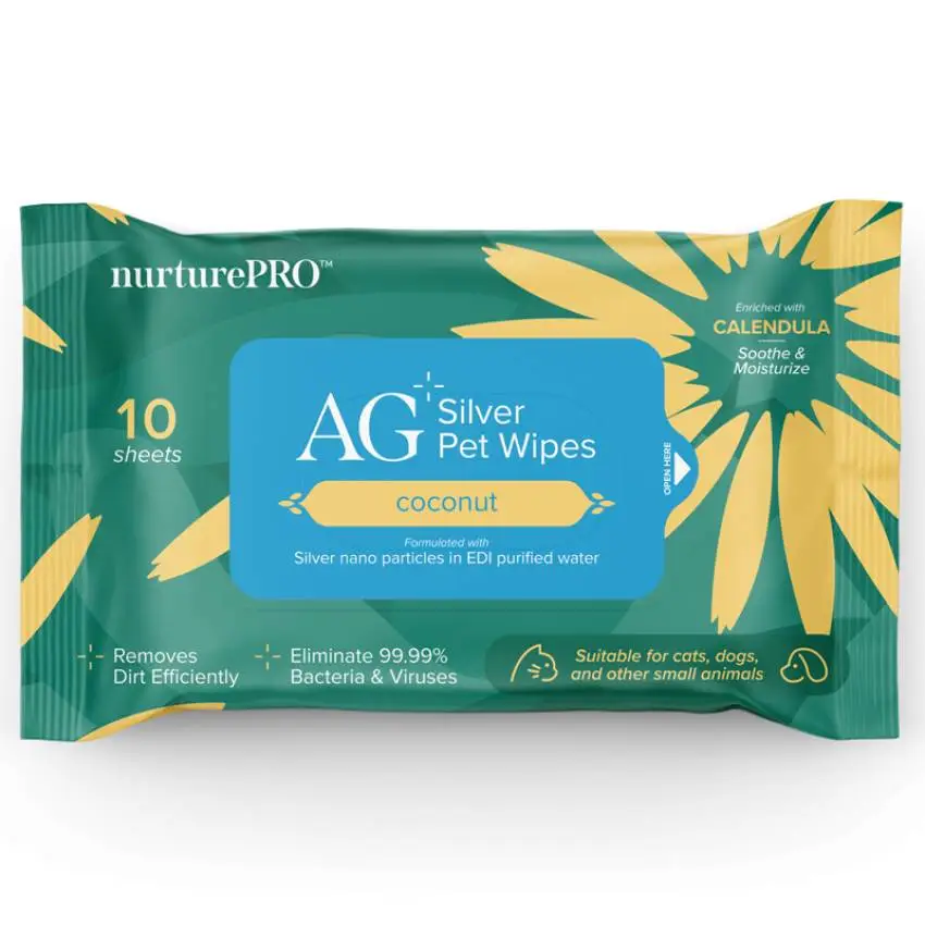 Nurture Pro AG+ 椰子味銀離子寵物親膚消毒濕紙巾 10片